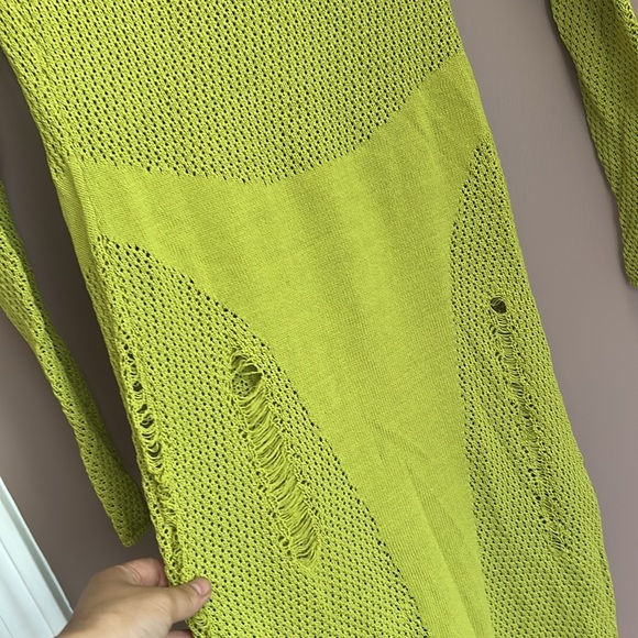 Mucri NWT Deep Scoop Neck Knitted Maxi Dress Stretch In Fig Leaf Size XL - Picture 7 of 16